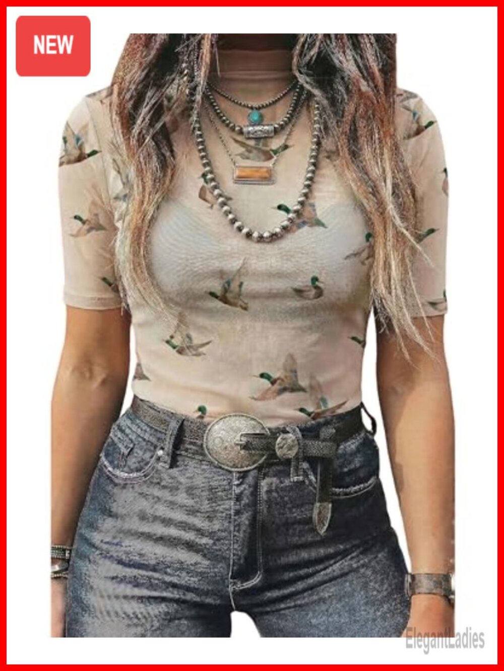 Womens Floral Mesh Short Sleeve Mock Neck Sheer Blouse Top